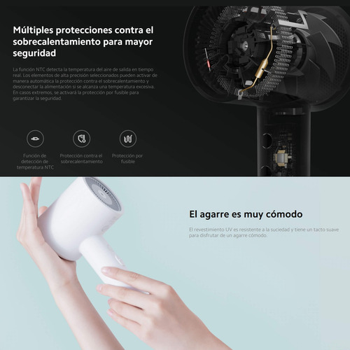 Xiaomi Mi Ionic Hair Dryer H300, Secador De Cabello Compacto