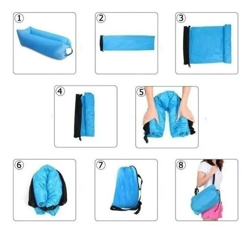 Imagen 3 de 10 de Bolsa Sofa Lazy Bag Sofa Colchoneta Inflable Flota Colores
