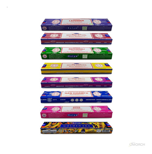 Imagem 5 de 10 de Incenso Nag Champa Satya Aromas Mx 12cx D15gr+brinde-full
