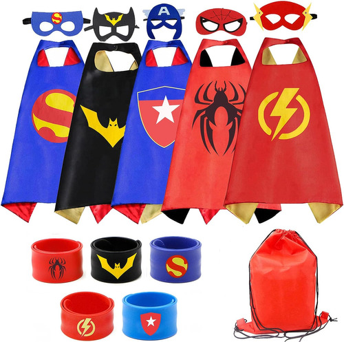 Kids Dress Up 5pcs Juego De Capas De Superhéroe Y Puls...