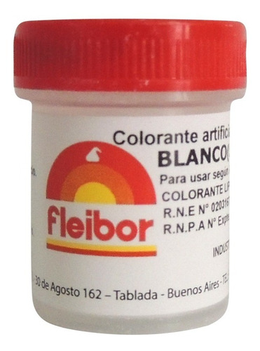 Colorante Polvo Blanco Perlado Comestible Fleibor Cpbpe4 4gr