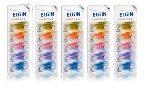 10 Cartelas Baterias Alcalina Lr41 - Elgin