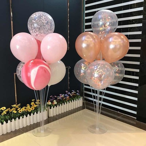 Imagen 5 de 10 de Base Soporte Con 7 Varillas Porta Globo Mesa Cotillon Cumple