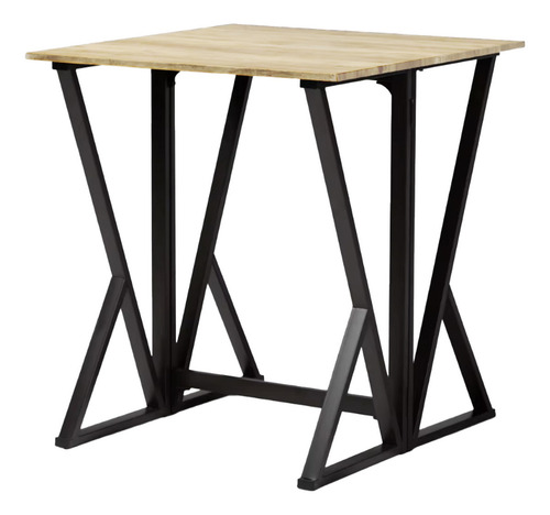 Set Comedor Top Living Mesa Rectangular Ajustable Y 4 Bancos Color Café Y Negro