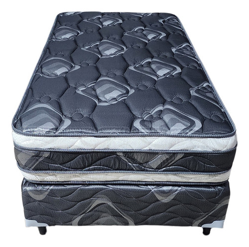 Sommier Colchon 1 1/2 Pza Ayfa Premium Resortes Dual 100x190 Color Negro