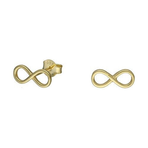 Aros Infinito Gold, Plata 925, Baño Oro 18k