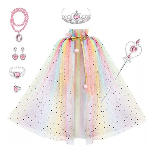Kit Disfraz Princesa  Frozen Elsa Accesorios Para Niñas