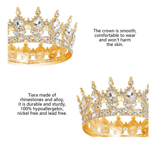 Corona De Reina Coronas Y Tiaras De Boda Con Diamantes De El Corona Blanca Dorada.