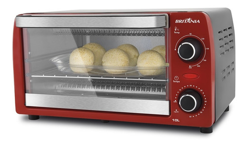 Forno Elétrico Britânia Bfe10v 10l Bancada Vermelho 1050w 110v