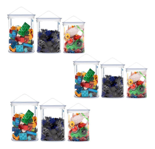 Organizador De Brinquedos - Super Blocos 3 Kits Azul