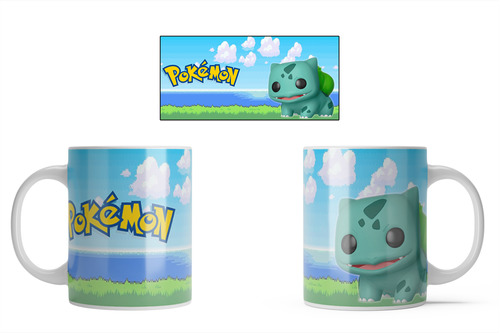 Caneca Branca Divertida Engraçada Funko Anime Pokemon