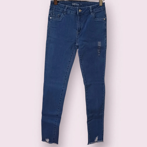 Jeans Largo Niñas Index Desflecn Denim Con Bolsillos