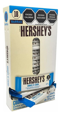 Hersheys Cookies N Creme Chocolate Blanco Con Galletas 18 Pz