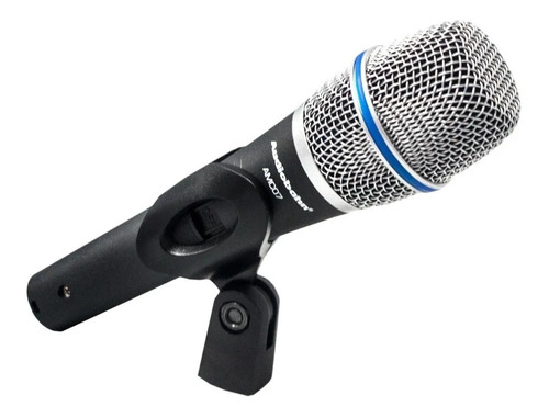 Microfono Profesional Metalico Audiobahn Base Funda Cable 07 Color negro con plata