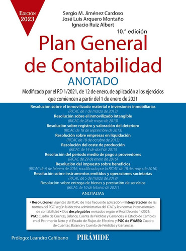 Libro: Plan General De Contabilidad Anotado. Jimenez Cardoso