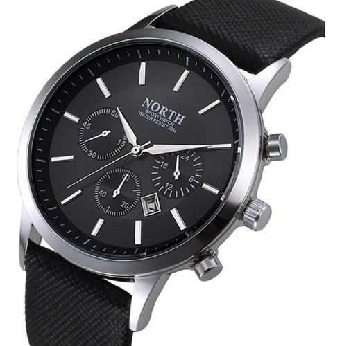 Reloj North Hombre Elegante Casual Piel Acero Inoxidable 