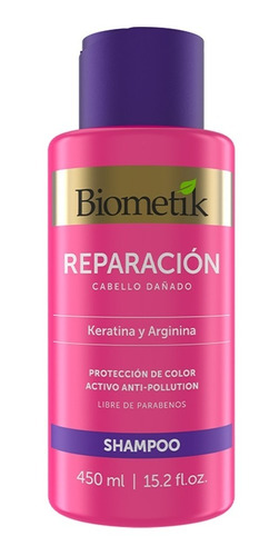 Biometik Shampoo Reparación Keratina Y Arginina 450ml