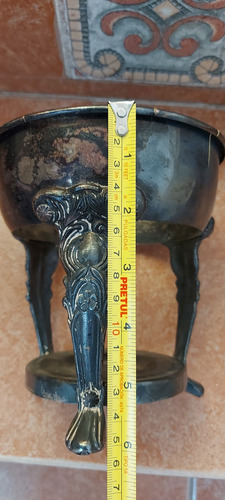 Antiguo Soporte O Base Para Botellas Baño De Plata Dañado (Usado)