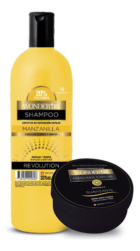  Shampoo Y Máscara Wonder Tex Revolution Manzanilla