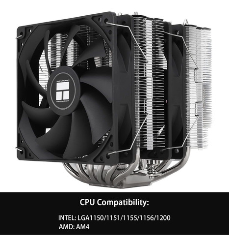 Imagen 3 de 9 de Cooler De Pc Para Intel Y Amd (varios Modelos), Dual 120mm