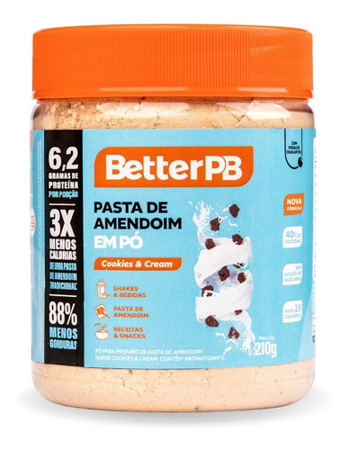 Pasta De Amendoim Em Pó 210g Better Pb  Cookies E Cream