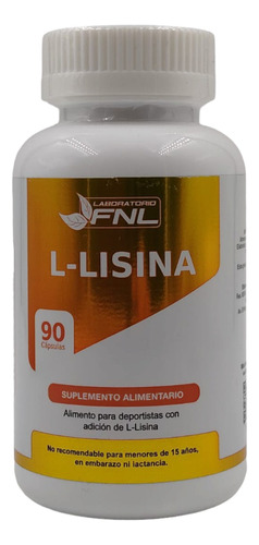 L-lisina 90 Caps 600 Mg Recuperación Muscular Herpes