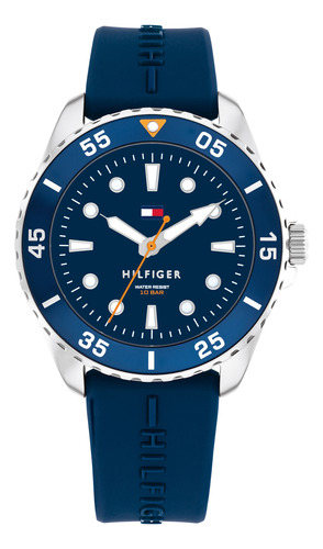 Tommy Hilfiger Reloj Para Niño 1720047 Azul 36.00mm Silicón