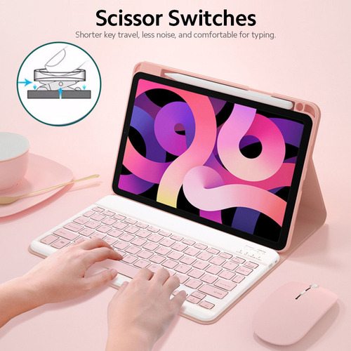 Funda De Teclado Desmontable Y Ratón For 10.2/air/pro,