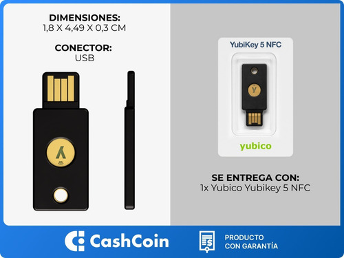 Imagen 7 de 10 de Yubikey 5 Nfc - Yubico Fido Fido2 - Original U2f Two Factor