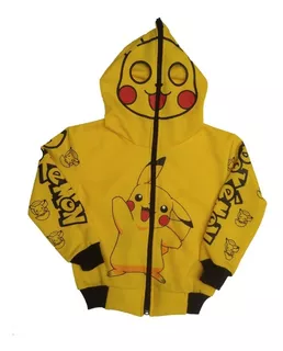 Buzo,chaqueta,hoodie Pikachu Pokemon Superheroe Niño Comics