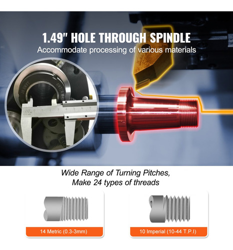 Mini Torno De Corte Metal Precision Para Barras 8x29.5 PuLG