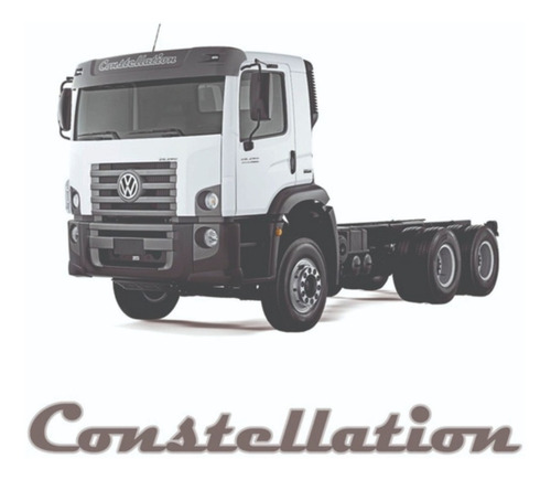 Imagem 3 de 4 de Emblema Adesivo Volks Constellation Aço Escovado Quebra-sol