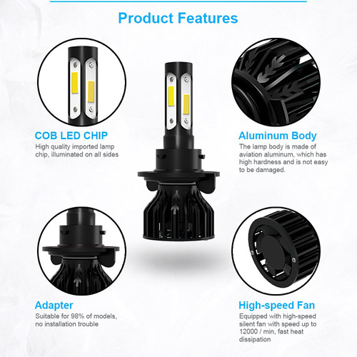 Imagen 2 de 10 de H13 9145 Kit De Focos Led De 4 Lados Para Hummer H3 2006-10