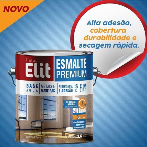 Imagem 4 de 6 de Tinta Esmalte Premium Base Água Elit Brilhante 3,6l