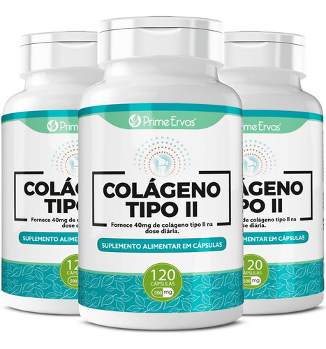 Kit 3 Colágeno Tipo 2 Tipo Il Saúde Articulações 120 Cápsula