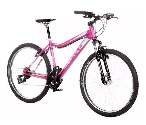 Bicicleta Mountain Bike Rodado 26 Top Mega Flamingo Shimano Cambios Suspension Varon Mujer Happy Buy + Regalo