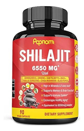 Cápsulas De Extracto Orgánico De Shilajit 6550 Mg Con Ashwag