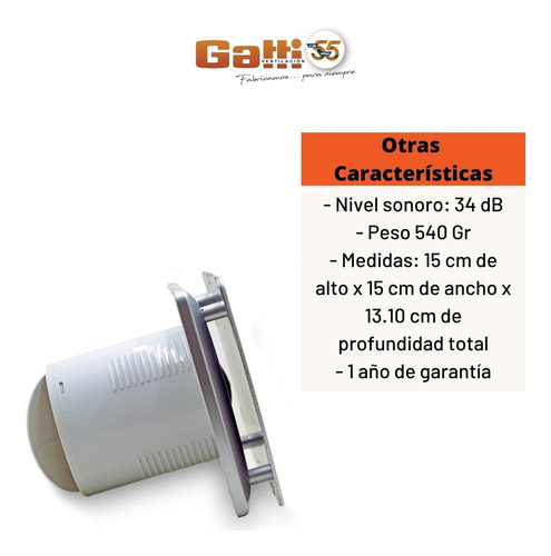 Extractor De Aire Baño/cocina 4 (10 Cm) Con Persiana Platil