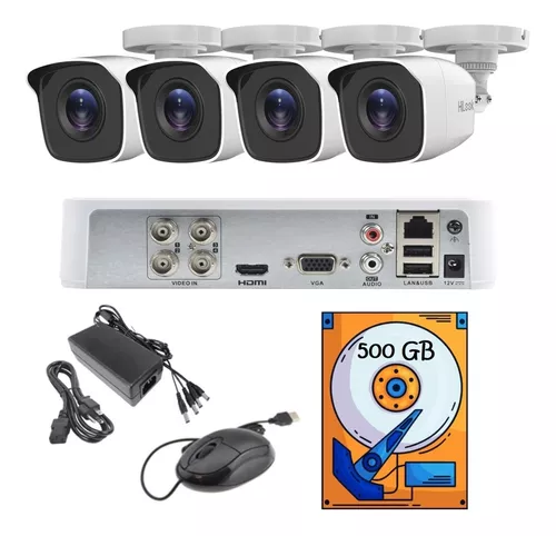 Kit Video Vigilancia 4 Cámaras Hd 720p 1mp Sin Baluns Sin Cables