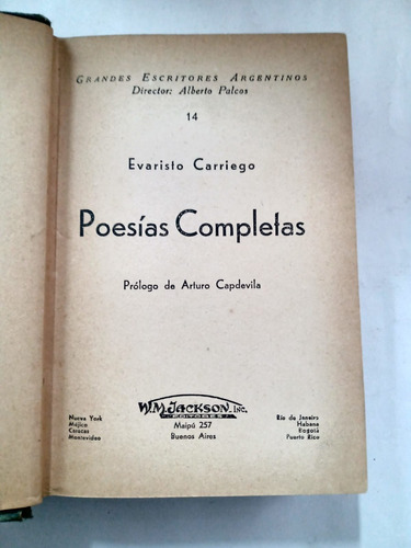 Poesías Completas - Evaristo Carriego - Ed. Jackson