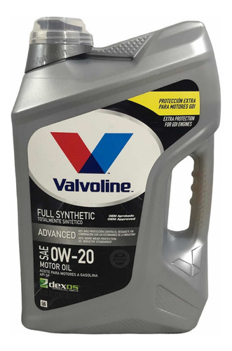 Aceite Valvoline Sintetico 0w-20 Advanced 4,73 L - Formula1