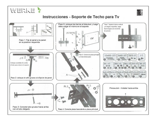 Imagen 3 de 9 de Soporte Tv Led Para Techo 26 A 55