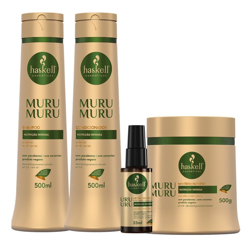 Haskell Murumuru Shampoo Condiciona Manteiga 500ml Óleo 60ml