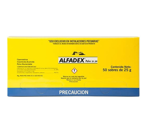 Alfadex Polvo Insecticida 50 Sobres De 25gr C/u