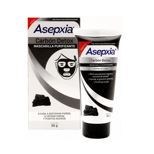 Mascarilla Asepxia Carbón Detox Peel Off Purificante 30 G