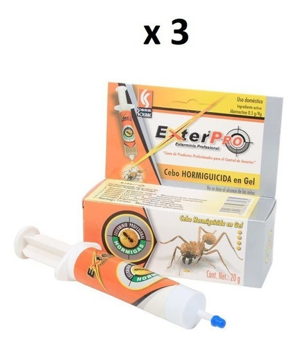 Cebo Insecticida Extermina Hormigas Exter Pro 20g [paq 3 Pz]