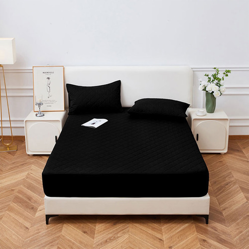 Funda De Colchón Tamaño Queen 100 % Impermeable De 200 X 150 Negro Matrimonial