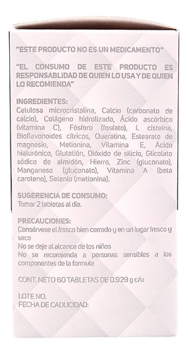 Colágeno Queratina Ácido Hialurónico Pilcaps Cabello Y Uñas