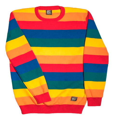Buzo Sweater Rayado Lgbtq+ Tejido Unisex Pride Arcoiris Over
