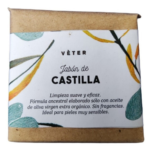 Jabón Vegetal De Castilla 100% Oliva Veter 95grs Vegano